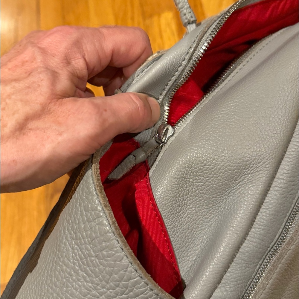 Hammitt Light Gray Leather Backpack - Picture 8 of 13